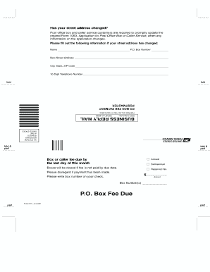 USPS Post Office Box Fee Payment Notice