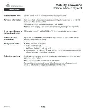 Mobility Allowance Claim Form