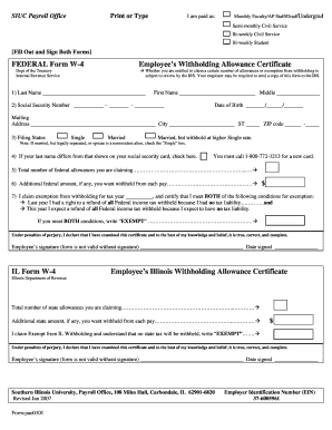 US Federal and Illinois State W-4 Forms