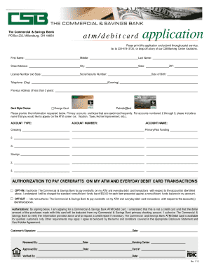 ATM Debit Card Application