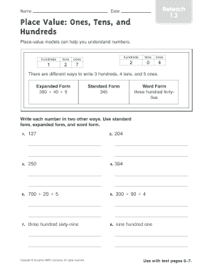 Place Value Worksheet