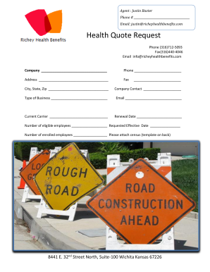 Health Quote Request Form