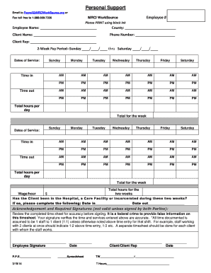 MRCI WorkSource Employee Timesheet