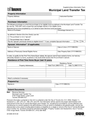 Municipal Land Transfer Tax First Time Home Buyer Rebate Form