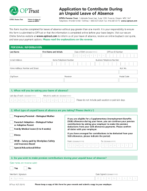 OPTrust Unpaid Leave of Absence Application
