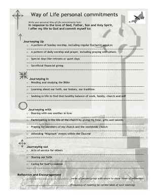 Way of Life Personal Commitments Form