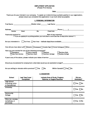 Employment Application Form