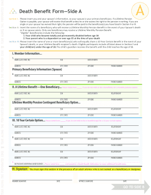 Death Benefit Form