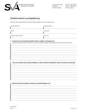 Ärztlicher Bericht zur Eingliederung