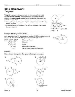 Geometry Homework: Tangents