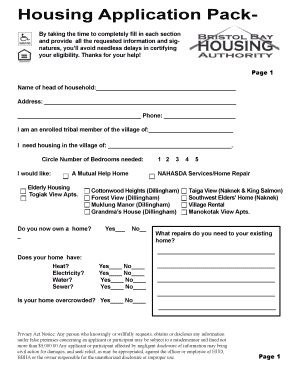 Housing Application Form