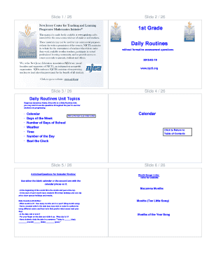 1st Grade Daily Routines Lesson Plan