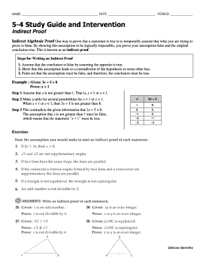 Indirect Proof Study Guide