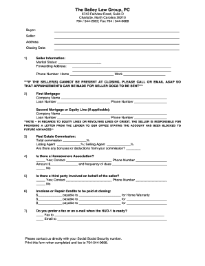 Real Estate Closing Form
