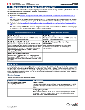 Canada Disability Savings Grant and Bond Application Form