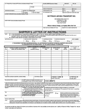Shipper's Export Declaration