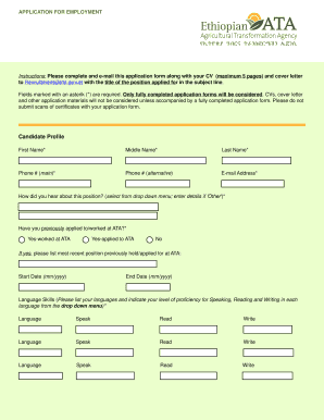 Employment Application Form