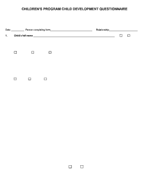 Child Development Questionnaire