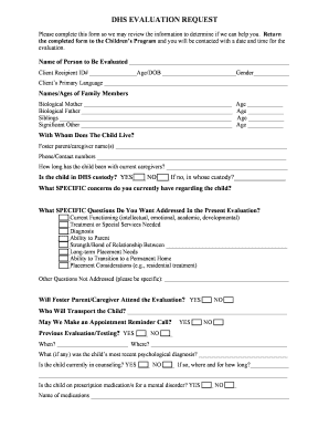 DHS Child Evaluation Request Form
