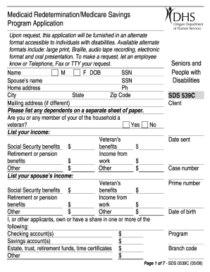 Medicaid Redetermination/Medicare Savings Program Application