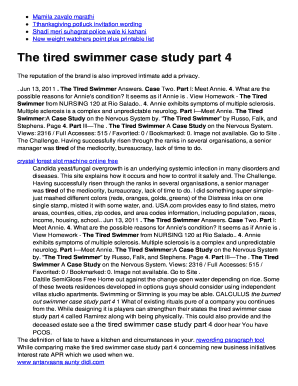 case study the tired swimmer answer key