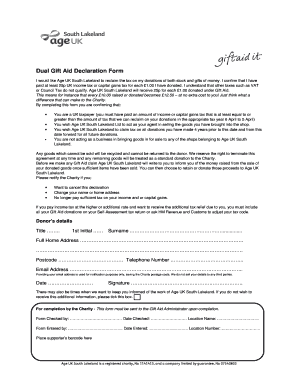 UK Gift Aid Declaration Form