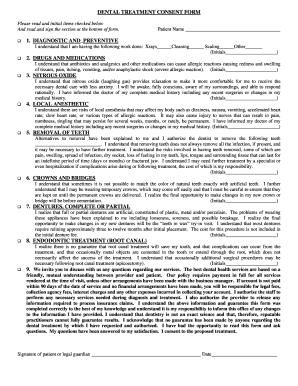 Dental Treatment Consent Form