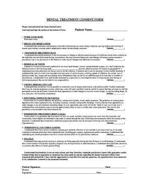 Dental Treatment Consent Form