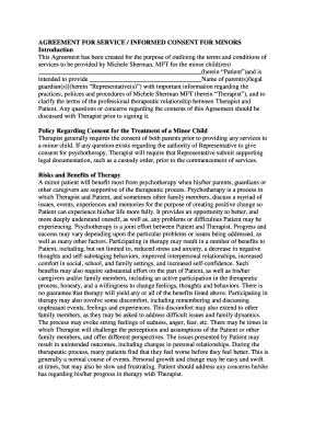 Service Agreement Informed Consent for Minors