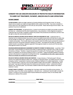 Patient Consent Form for Treatment and Disclosure