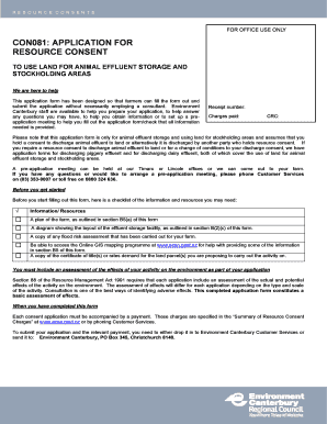 Application for Resource Consent to Use Land for Animal Effluent Storage and Stockholding Areas