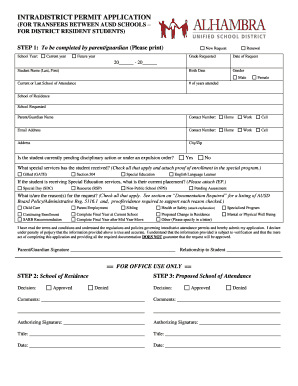 Intradistrict Permit Application