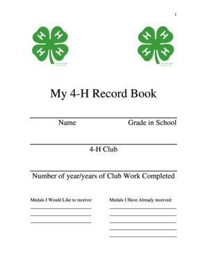 4-H Record Book