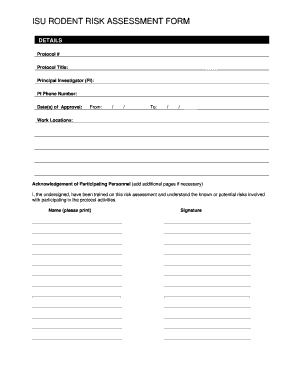 ISU Rodent Risk Assessment Form