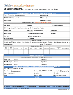Job Change Form