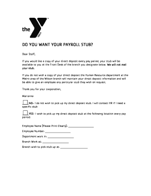Payroll Stub Request Form