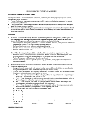 Dance Performance Assessment Form