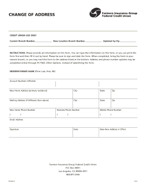 Credit Union Change of Address Form