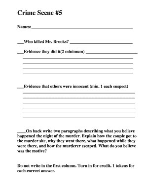Crime Scene Investigation Form