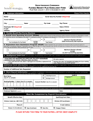 Group Insurance Commission Flexible Benefit Plan Enrollment Form