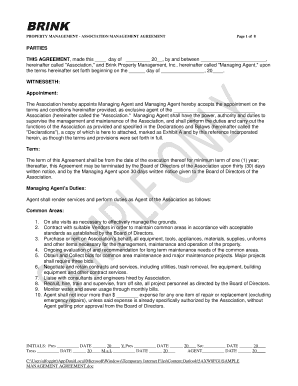Fillable Online SAMPLE MANAGEMENT AGREEMENT Fax Email Print - pdfFiller