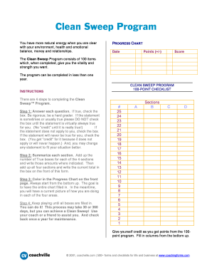 Clean Sweep Program Checklist