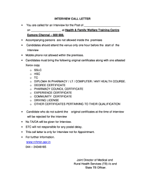 Interview Call Letter