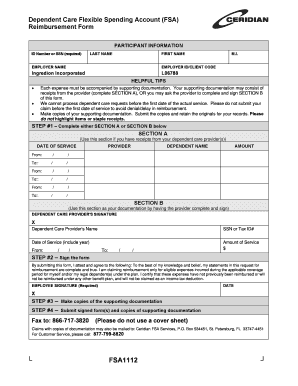 Dependent Care FSA Reimbursement Form