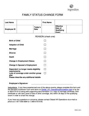 Family Status Change Form