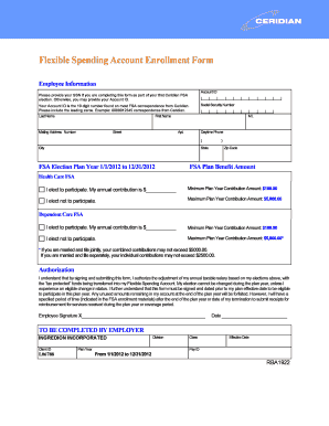 Flexible Spending Account Enrollment Form