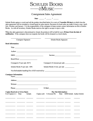 Consignment Sales Agreement