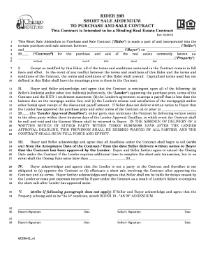 Rider 20B Short Sale Addendum