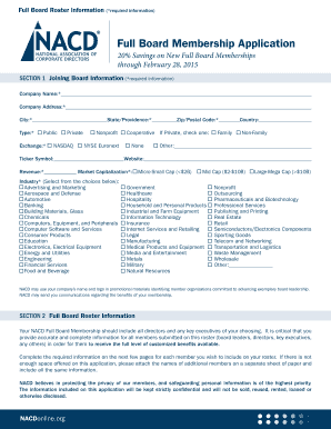 NACD Full Board Membership Application