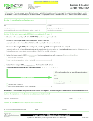 Demande de transfert